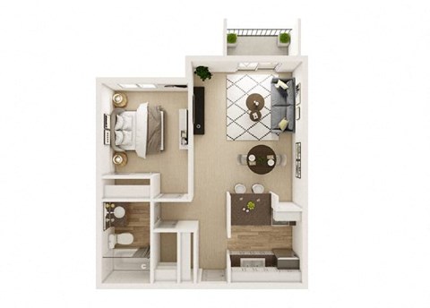 One bedroom floor plan